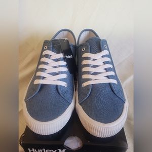 New in Box Women's Hurley Ceta Canvas Classic Sneaker Size 9m ,Color Denim